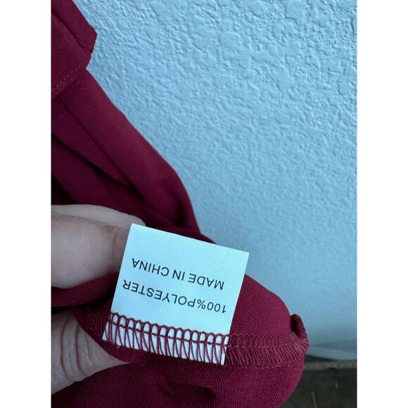 NWOT Women's Red V-Neck Ruffle Boho Cottagecore Dress Medium - Picture 11 of 11